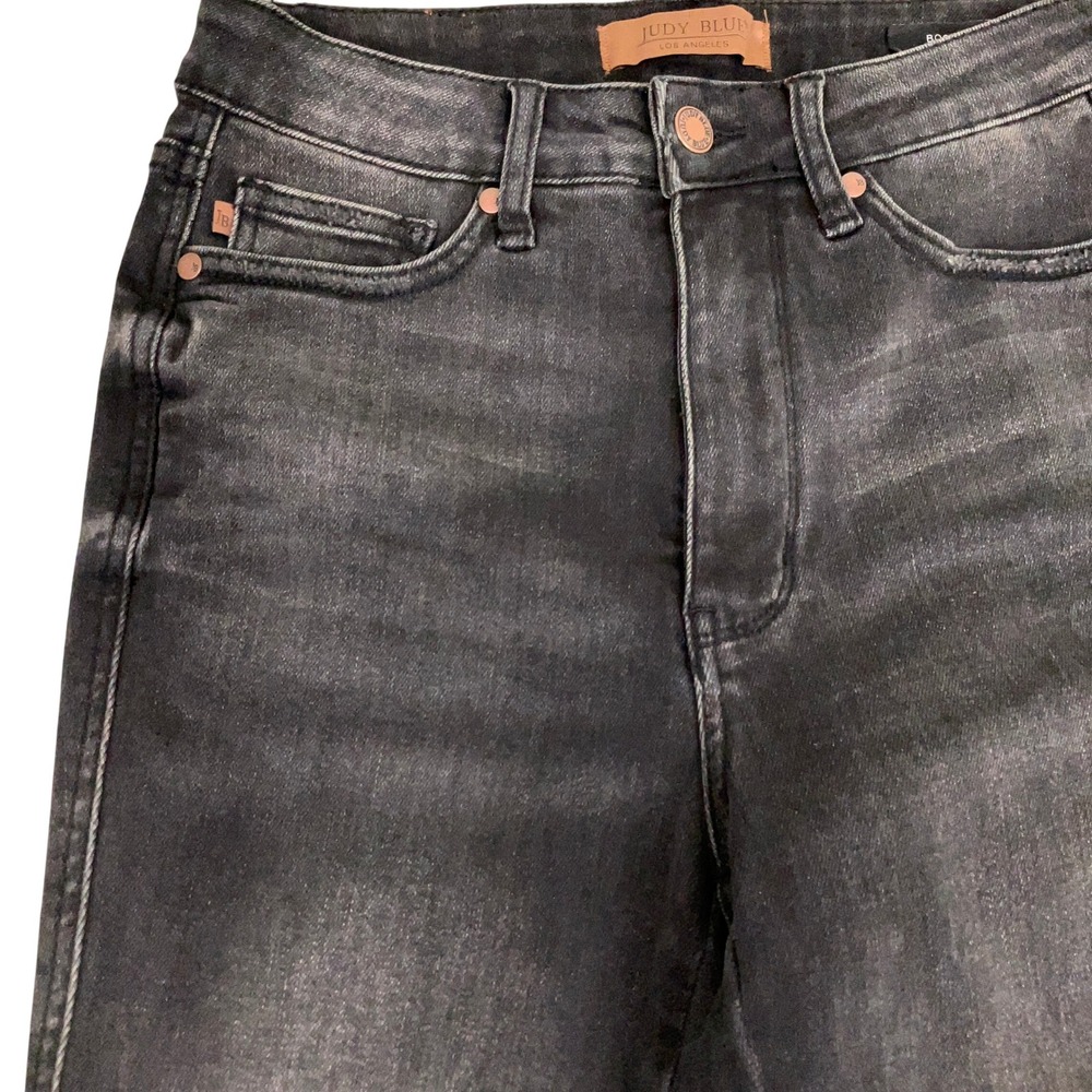 Judy‎ Blue LA Jeans Womens 3/26S Black JB88787 Whisker High Rise Bootcut Faded - Picture 2 of 12